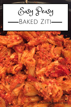 Easy Peasy Recipe, Baked Ziti, Slow Cooked, Italian, Baked Ziti