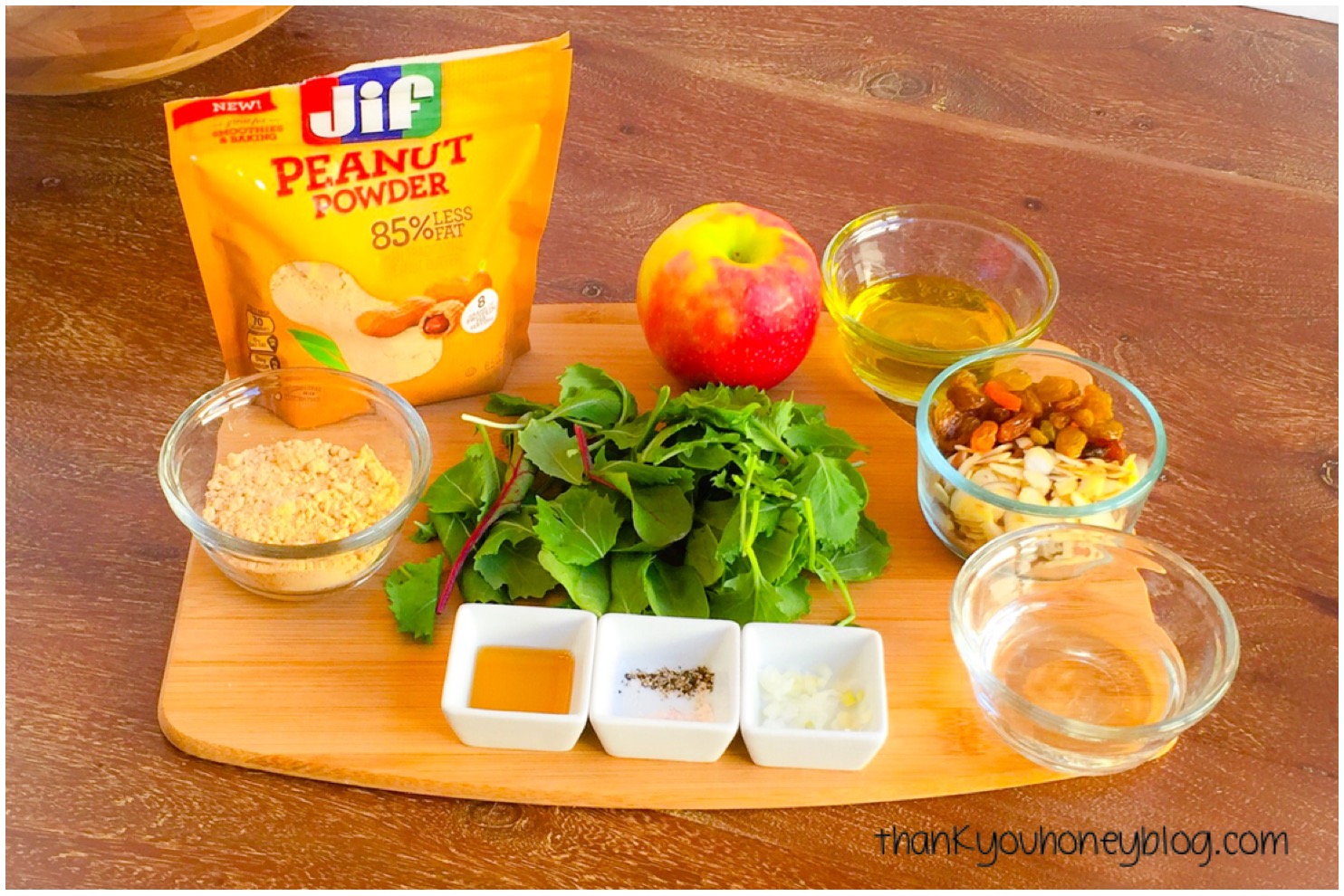 Apple Kale Salad With Peanut Vinaigrette #StartWithJifPowder #ad