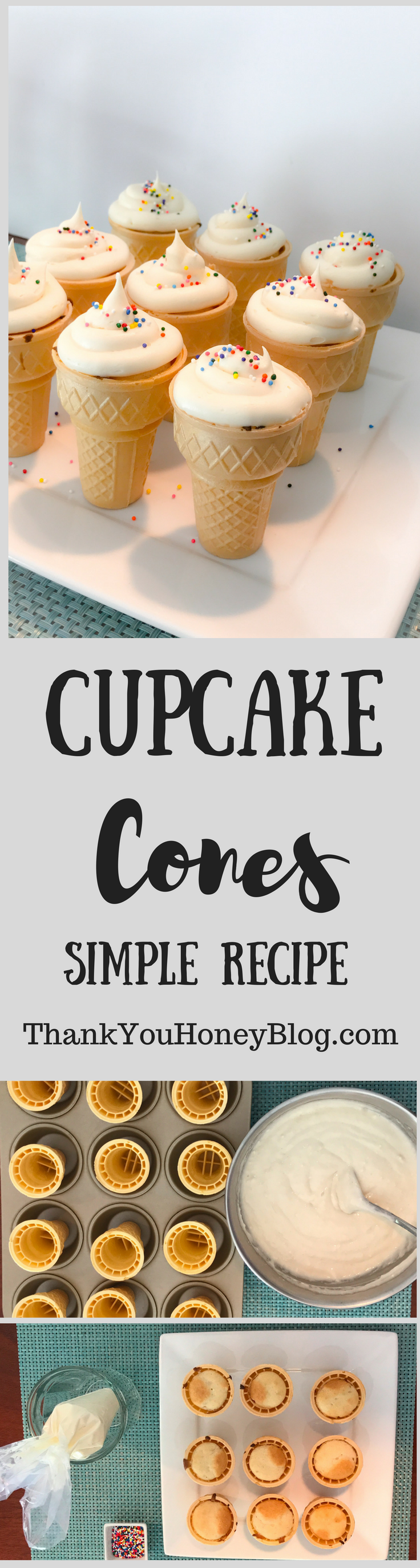 Cupcake Cones, Recipe, Dessert, Simple Recipe, Cupcake Cones, Treat, Summer, Cupcakes, Ice Cream Cones, ThankYouHoneyBlog.com, #TreatYourselfToSummer #ad