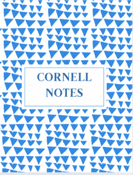 Cornell Notes notebook with lined and cue column layout
